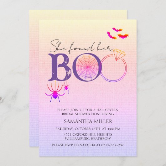 Ze vond haar Boo Pastel Halloween Vrijgezellenfees Kaart (Voorkant / Achterkant)