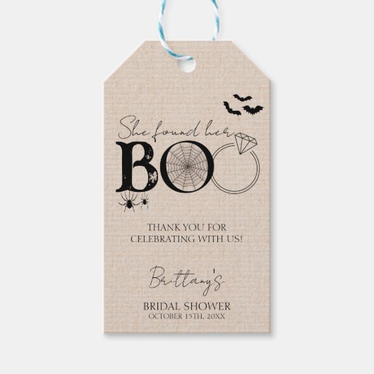 Ze vond haar Boo Rustic Halloween Vrijgezellenfees Cadeaulabel (Voorkant)