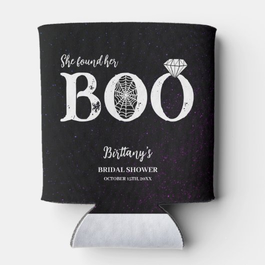 Ze vond haar Boo Zwarte Halloween Bruiloftsfeest Blikjeskoeler (Achterkant)