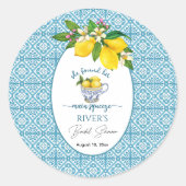 Ze vond haar bruidsdouche ronde sticker (Voorkant)