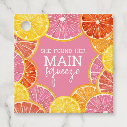 Ze vond haar bruidsfeest met de hoofdprijs bedankjes labels (Voorkant)