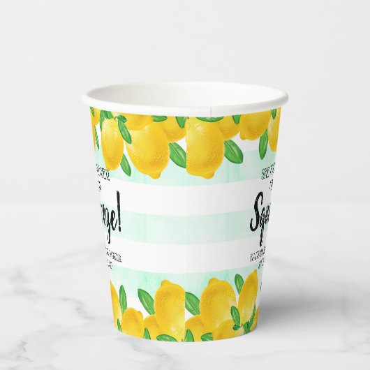 Ze vond haar bruiloft met citroen thema papieren bekers (Rechts)
