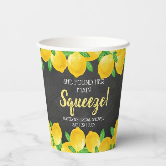 Ze vond haar bruiloft met citroen thema papieren bekers (Achterkant)