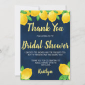 Ze vond haar droomman Lemon Bruiloftsborrel Bedankkaart (Voorkant)