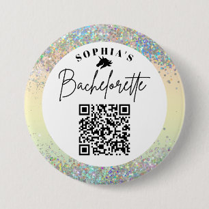 Ze Vond Haar Eenhoorn Bachelorette QR Code Drankje Ronde Button 7,6 Cm
