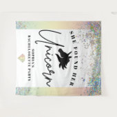 Ze vond haar eenhoorn vrijgezellenfeest achtergron wandkleed (Voorkant (horizontaal))