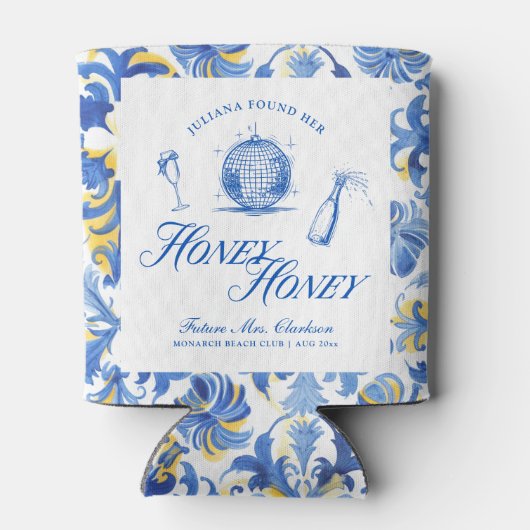 Ze vond haar Honey Blue Griekenland Bachelorette Blikjeskoeler (Achterkant)