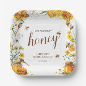 Ze vond haar Honey Bruidsfeest Papieren Bordje (Voorkant)