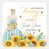 Ze vond haar Honey Bruidsuitnodiging   Vierkante Sticker (Voorkant)