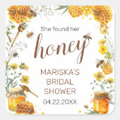 Ze vond haar Honey Bruiloftsfeest Vierkante Sticker (Voorkant)