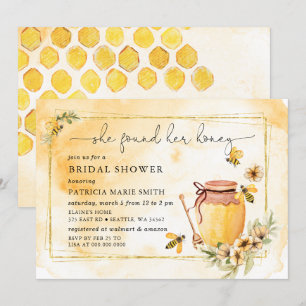 Ze vond haar Honey Floral Bee Vrijgezellenfeest Kaart