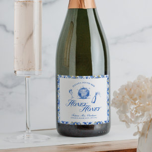 Ze vond haar Honey Honey Blue Griekenland vrijgeze Sparkling Wijnetiket