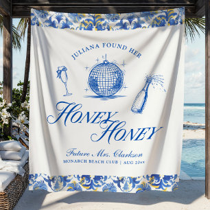 Ze vond haar Honey Honey Blue Griekenland vrijgeze Wandkleed