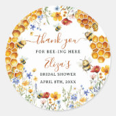 Ze Vond Haar Honing Bij Dank Je Bruids Shower Ronde Sticker (Voorkant)