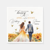 Ze vond haar honing Bruiloftsfeest  Servet (Voorkant)