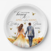Ze vond haar honing Bruiloftsfeestje  Papieren Bordje (Voorkant)