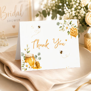 Ze vond haar honing Elegant Bloem Goud Aangepast Bedankkaart