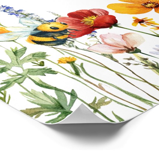 Ze vond haar honing wilde bloem bij welkom bruids poster (Hoek)