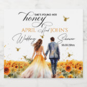 Ze vond haar honingbruiloftsdouche sparkling wijnetiket (Enkel label)