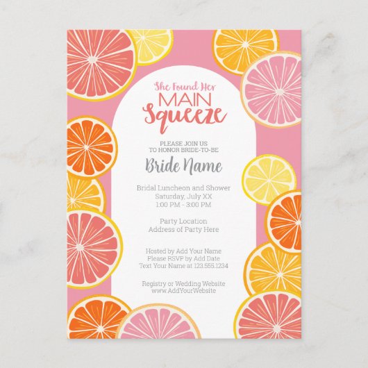 Ze vond haar hoofdattractie Bruidsjurk Shower Briefkaart (Voorkant)