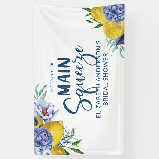 Ze vond haar hoofdlemmetje citroen bruiloftsfeest spandoek (Verticaal)