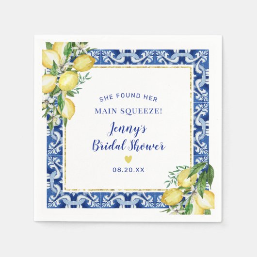 Ze vond haar hoofdlemoen bruiloft servet (Voorkant)