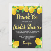 Ze vond haar hoofdlemoen bruiloftsdouche bedankkaart (Voorkant)