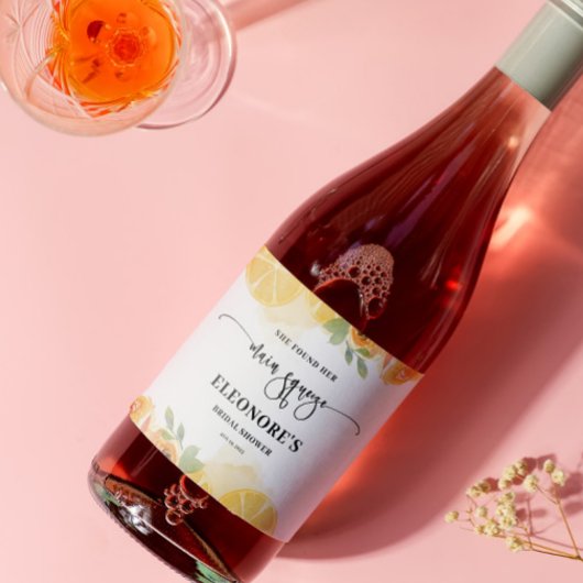 Ze vond haar Main Squeeze Bruidsdouche Sparkling Wijnetiket