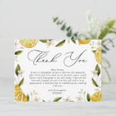 Ze vond haar Main Squeeze Citrus Bruiloftsfeest Bedankkaart (Staand voorkant)