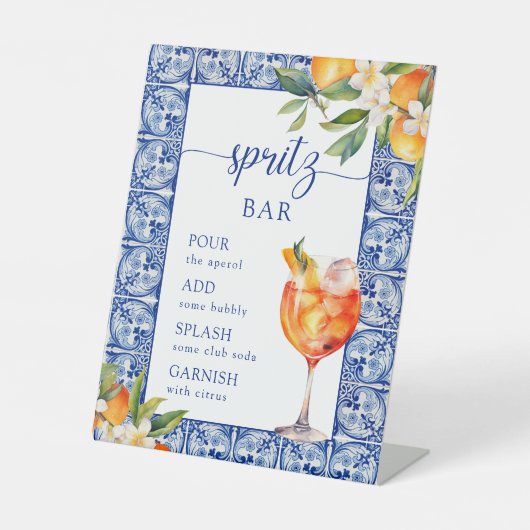 Ze vond haar Main Squeeze Spritz Bar Reclamebord Met Voetstuk (Voorkant)