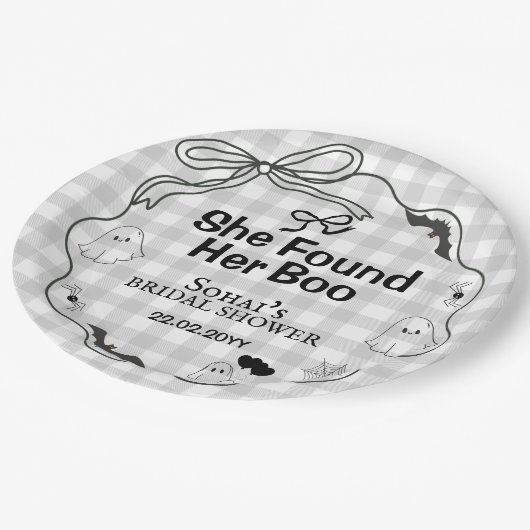 Ze vond haar perfecte Boo Vrijgezellenfeest feestj Papieren Bordje (Gekanteld)