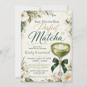 Ze vond haar perfecte Matcha Bruidsuitnodiging Kaart