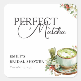 Ze Vond Haar Perfecte Matcha Bruidsuitnodiging Vierkante Sticker
