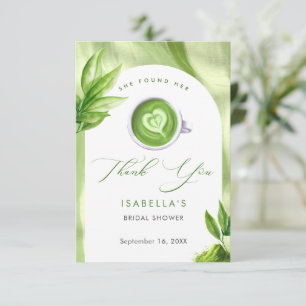 Ze vond haar perfecte Matcha Elegante Bruidsdouche Bedankkaart