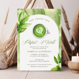 Ze vond haar perfecte matcha elegante Vrijgezellen Kaart