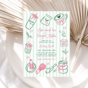Ze Vond Haar Perfecte Matcha Roze Bruidsfeest Kaart