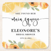 Ze vond haar Squeeze Bruiloftsborrel  Vierkante Kartonnen Onderzetter (Voorkant)