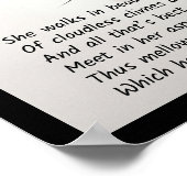 Ze wandelt in schoonheid poster (Hoek)