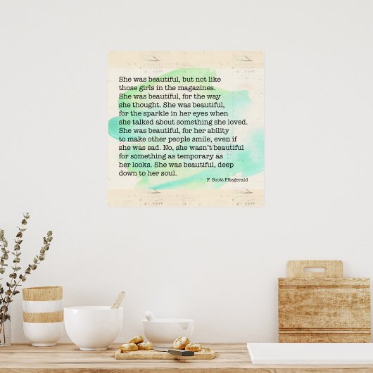 Ze was een prachtig oud document poster (Keuken)