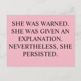 Ze was gewaarschuwd, Briefkaart