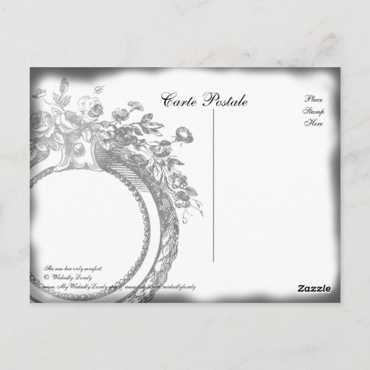 Ze was haar enige troostende Briefkaart. Briefkaart (Achterkant)