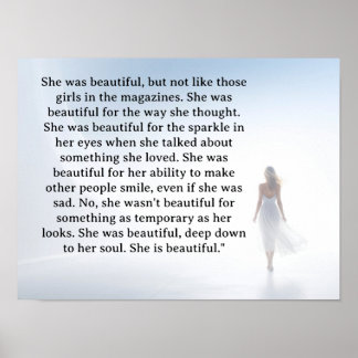 Ze was mooi === F.Scott Fitzgerald citaat Poster