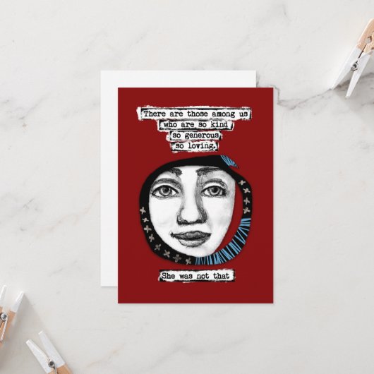 Ze was niet dat Wenskaart Kaart (Voorkant / Achterkant in situ)