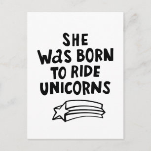 Ze werd geboren in Ride Unicorns Briefkaart