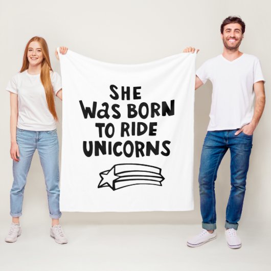 Ze werd geboren in Ride Unicorns Fleece Deken (In situ)