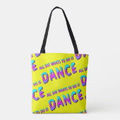 Ze wil alleen dansen op gele Canvas tas (Achterkant)