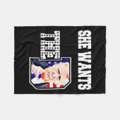 Ze wil de D Donald Trump 2024 Fleece Deken (Voorkant (Horizontaal))