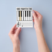 Ze wil de D Piano Muziek Flyer (Hand)