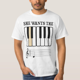 Ze wil de D Piano Muziek T-shirt