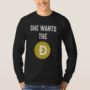 Ze wil de grappige Dogecoin-meme Doge HODL To t T-shirt